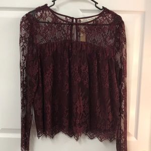 Long sleeve lace dress shirt